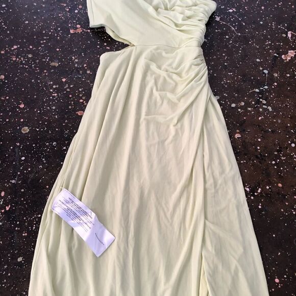 BCBGMAXAZRIA One Shoulder Cut Out Gown Lime M - Picture 8 of 10